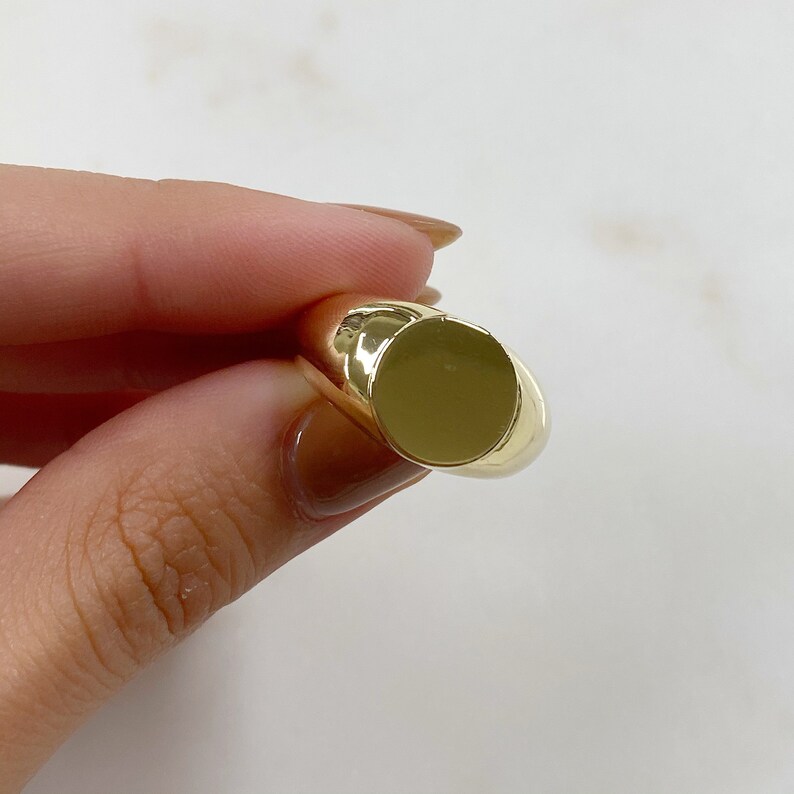Thick Gold Vintage Style Ring Size 7 Gold Plated Statement Ring