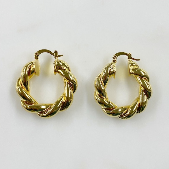 Twisted Gold 33mm Roped Hoops