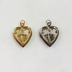 1 Piece Heart Locket Charm Base Metal Locket Choose Your Color Gold or Silver Love and Friendship Charm Locket17