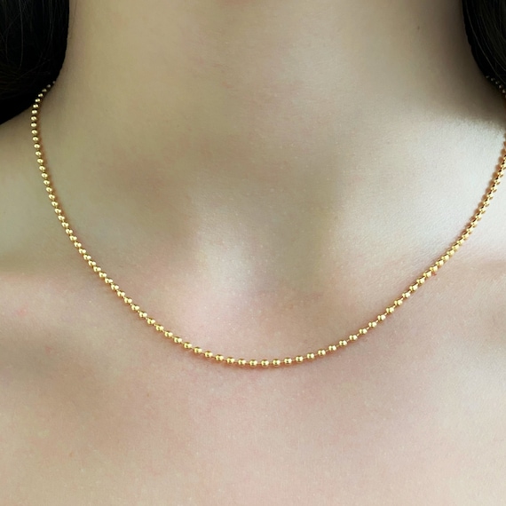 Ready to Wear 14k Filled Ball Chain Necklace, 2mm Thick Necklace