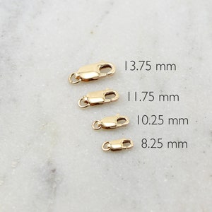 14K Gold Filled Rectangle Lobster Clasp Choose your Size 13.75mm x 11.75mm, 10.25mm, 8.25mm Jewelry Making Supplies Chain Findings image 4