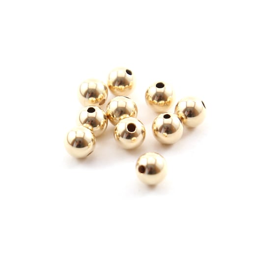 10 Pieces 6mm Smooth Seamless Round 14K Gold Filled Spacer Beads