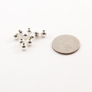 10 pieces 6mm smooth seamless round sterling silver 925 spacer beads image 3