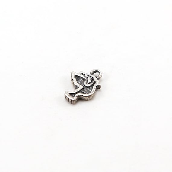 Sterling Silver Thick Dove Sillouette Flying Bird Delicate Charm