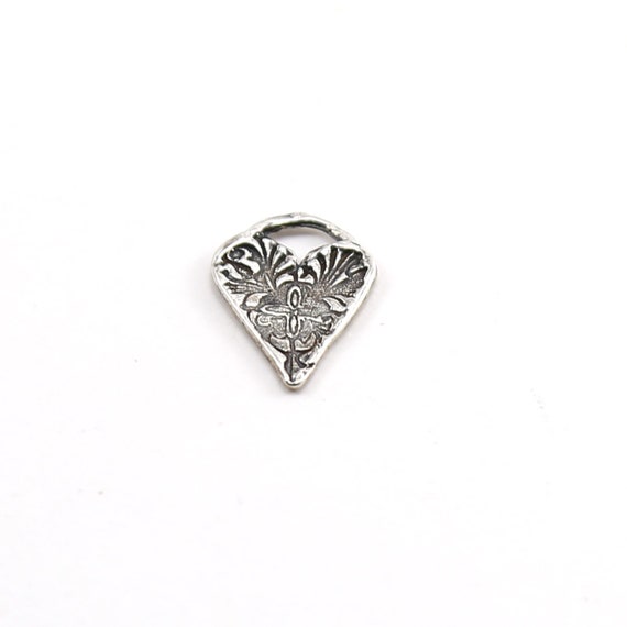 Sterling Silver Lace Imprint Heart Charm Love Sisters Mother Daughter Pendant
