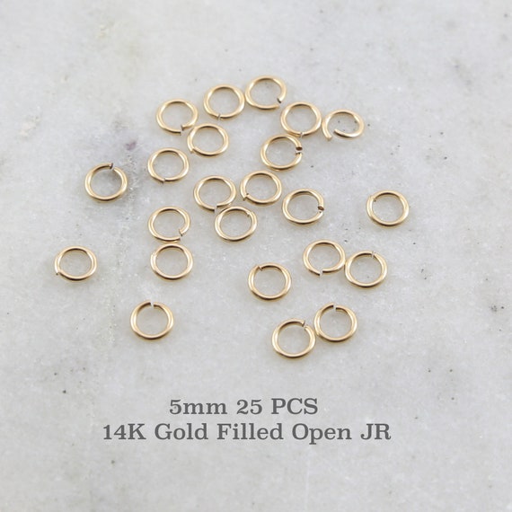25 Pieces 5mm 20 Gauge 14K Gold Filled Open Jump Rings Charm Links Jewelry Making Supplies Gold Findings