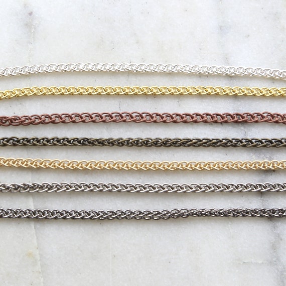 Base Metal Thick Double Curb Cable Chain in 7 Finishes / Chain by the Foot