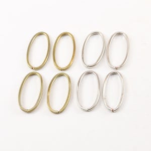 4 pieces thick split ring oval 29mm x 14mm brass metal connector ring charm antique gold or antique silver