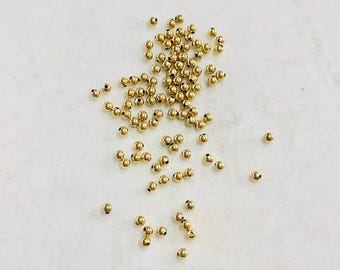 100 pieces 3mm round gold plated spacer beads