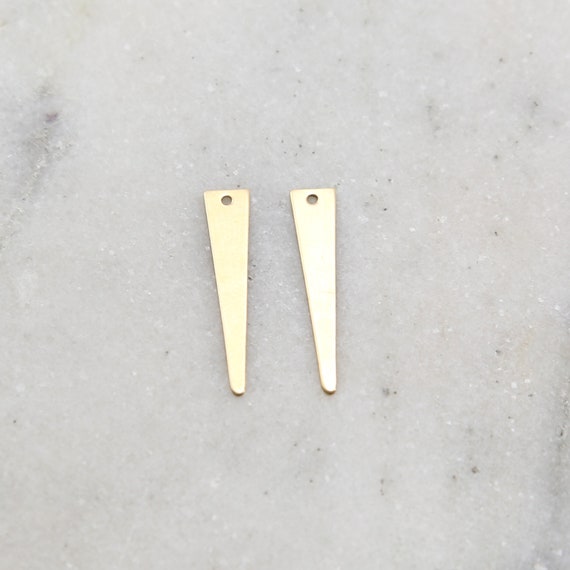 2 Pieces 14K Gold Filled Spike Point Dagger Thin Delicate Charm