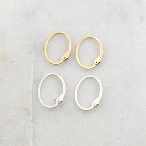 1 Pair Endless Oval Leverback Earring Hooks Earring Component in Sterling Silver or 14K Gold Filled