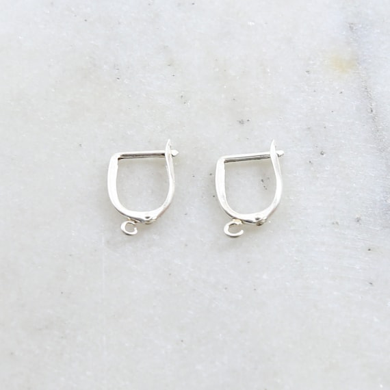 1 Pair Sterling Silver Square Top Leverback Earring Hooks Earring Component