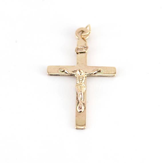 Detailed Gold Filled Crucifix Cross Charm Religious Spiritual Pendant