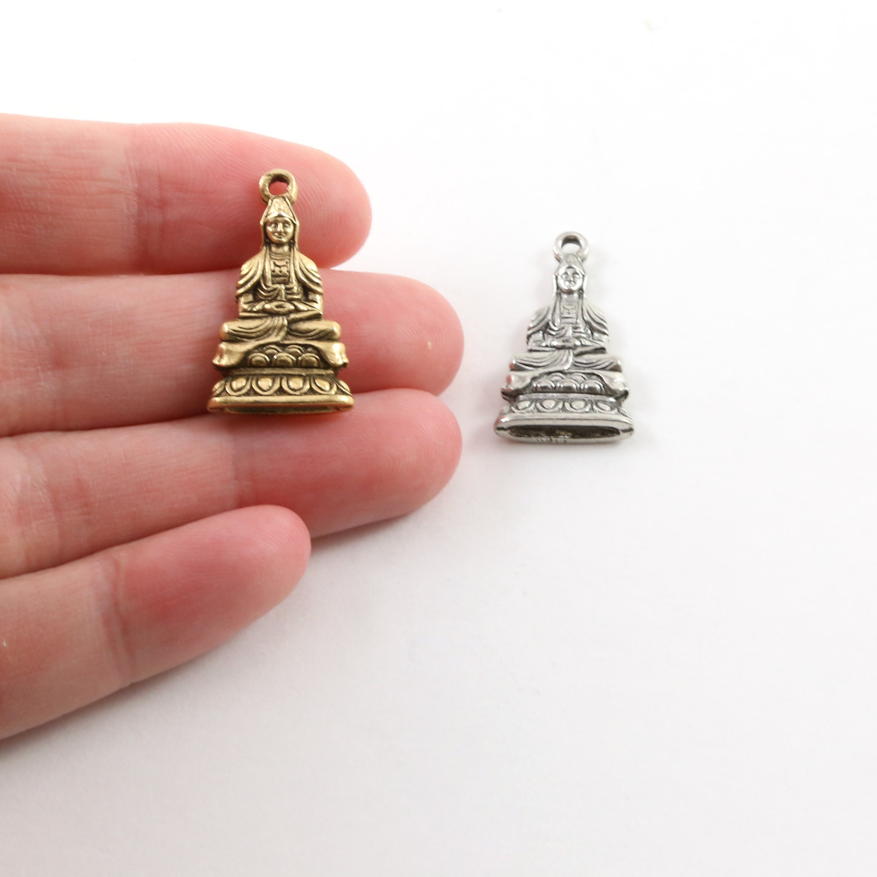 Detailed Sitting Buddha Pewter Double Sided Charm Buddha - Etsy