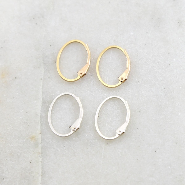 1 pair endless oval leverback earring hooks earring component in sterling silver or 14k gold filled