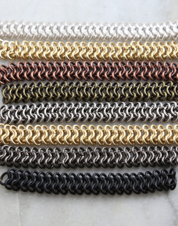 Base Metal Plated Thick Sturdy Figure 8 Circle Chain Mail Chain in 8 Finishes / Chain by the Foot