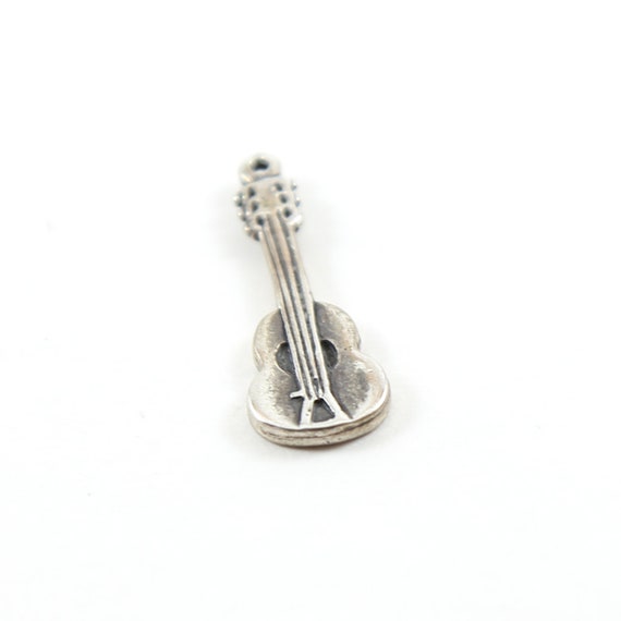 Sterling Silver Guitar Instrument Artist Singer Music Charm Pendant
