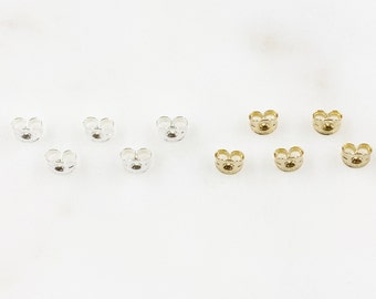 10 Piece Butterfly Earring Backing Choose Your Color  Sterling Silver or 14k Gold Filled Earring Backing Earring Making Supplies