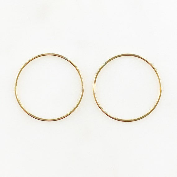 2 Pieces 24.5mm 14k Gold Filled Smooth Connector Ring Open Circle Charm Soldered Ring Jewelry Making Supplies Permanent Jewelry