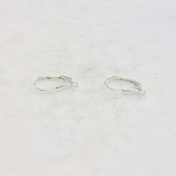 1 Pair Small Teardrop Leverback Earring Hooks Earring Component in Sterling Silver