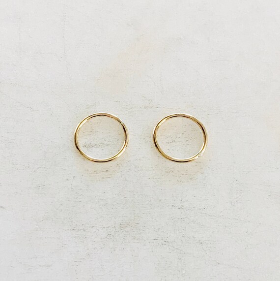 2 Pieces 12mm Shiny Gold Smooth Connector Ring Open Circle Charm 14K Gold Filled