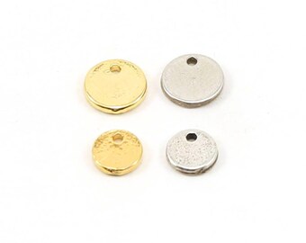 Small round stamping disc 2 sizes 8mm or 6mm in sterling silver or vermeil gold