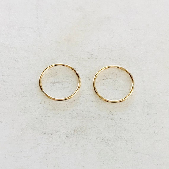 2 Pieces 14.5mm Shiny Gold Smooth Connector Ring Open Circle Charm 14K Gold Filled Permanent Jewelry