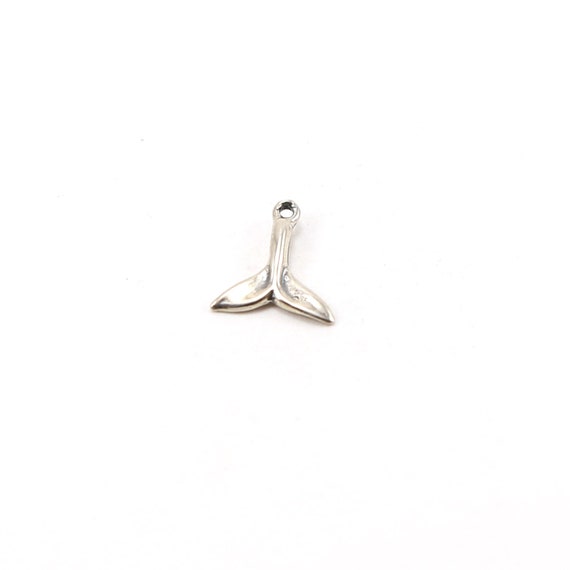 Small Whale Tail Sterling Silver Charm Ocean Inspired Beach Pendant Animal Conservation Charm