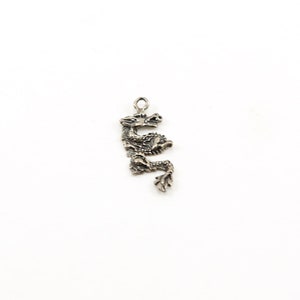 Sterling Silver Detailed Dragon Skeleton Charm for Him Fantasy Pendant