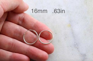 Orecchini A Cerchio Piccoli In Argento Sterling 925, Da 16 Mm Con Chiusura A Cerniera, HIDGED
