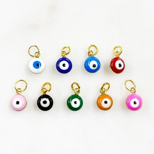 1 stuk Dubbelzijdig Evil Eye Charm met Ring Afgeronde Evil Eye Protection Charms Kies je kleur