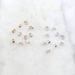 10 Pieces Bead Tip Knot Cover 4mm x 3mm 925 Sterling Silver or 14K Gold Filled Stringing Bead Supplies