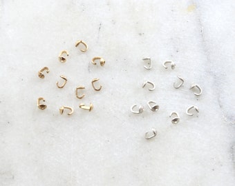 10 Pieces Bead Tip Knot Cover 4mm x 3mm 925 Sterling Silver or 14K Gold Filled Stringing Bead Supplies