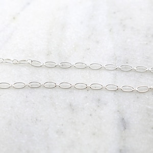 Sterling Silver Oval Link Chain with Small Circle 5 x 2.7mm / Sold by the Foot / Bulk Unfinished Chain