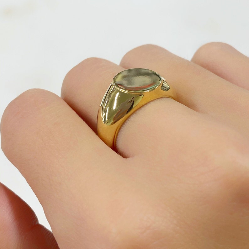 Thick Gold Vintage Style Ring Size 7 Gold Plated Statement Ring