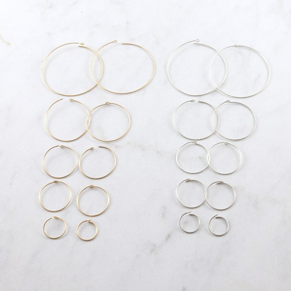 1 Pair Beading Hoop Earring Wire 40mm, 25mm, 18mm, 16mm, 10mm Earring Wires Earring Hook Component