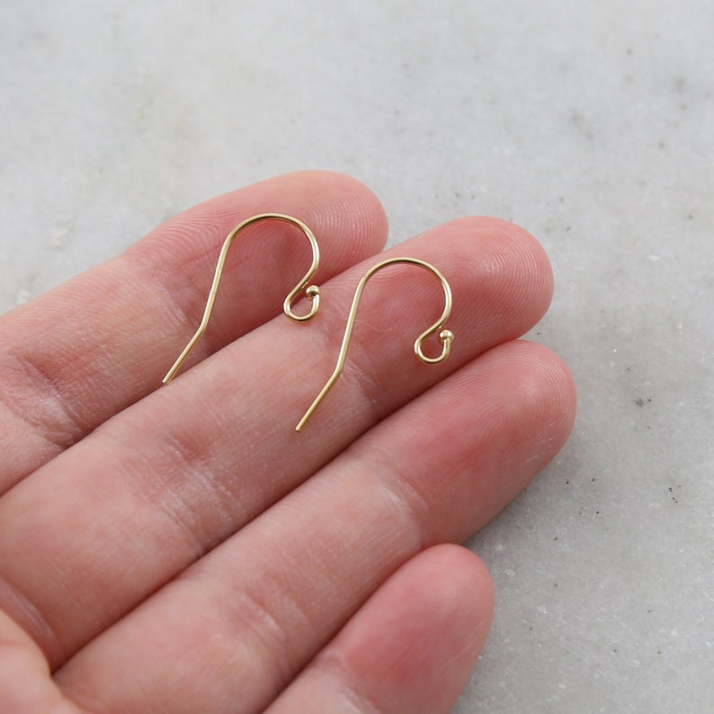 1 Pair Ball End Ear Wire Earring Wires Earring Hook Component in Sterling Silver or 14K Gold Filled image 4