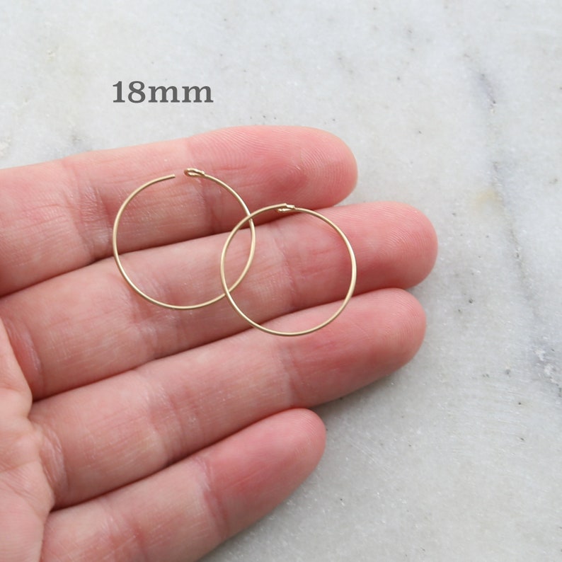 1 Pair Beading Hoop Earring Wire 40mm, 25mm, 18mm, 16mm, 10mm Earring Wires Earring Hook Component image 5