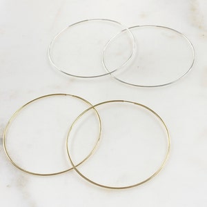 1 Pair 14K Gold Filled or Sterling Silver Very Large Endless Hoop Earring Choose Your Style 65mm Earring Wires Earring Hook Component image 3
