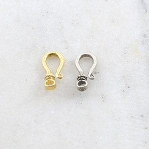 Smooth S Hook Clasp in Sterling Silver or Vermeil