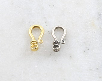 Cierre de gancho pequeño con diseño estilo cuentas de Bali en plata esterlina o vermeil Suministros para hacer joyas Accesorios para cadenas