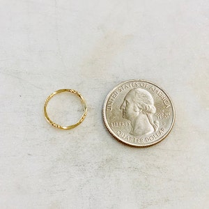Delicate Textured Hammered 14K Gold Filled Ring Open Circle Disc Coin Charm 15mm Disc Leather Round Connector Link Permanent Jewelry image 2