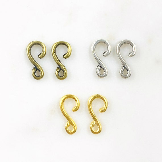 Smaller 2 Piece Pewter Simple S Hook Choose Your Color Unique S Hook Clasp Findings