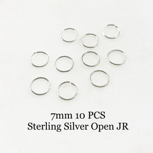 10 Pieces 7mm 24 Gauge Sterling Silver Open Jump Rings Charm Links Jewelry Making Supplies Sterling Findings