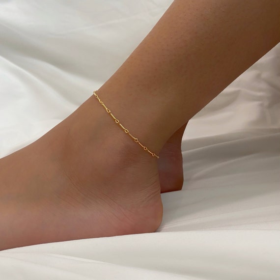 Amelia Gold Filled Dainty Thin Chain, Ready to Wear Anklet
