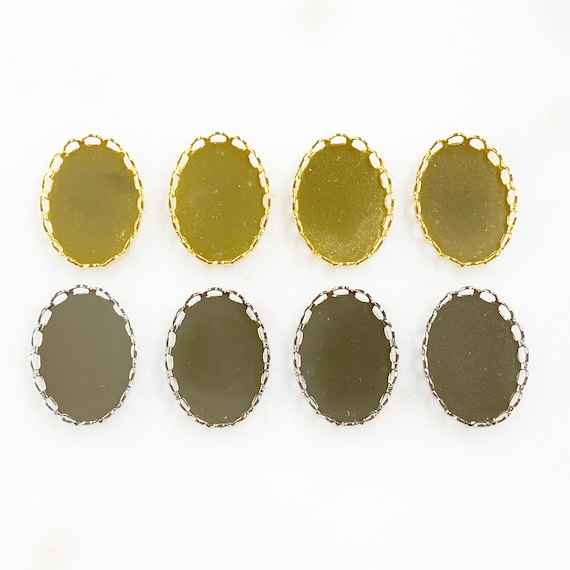 18mm Cameo Setting Base Metal Choose Your Color Gold or Silver Jewelry Making Supplies Arts And Crafts