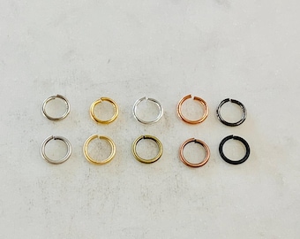 144 pieces 8mm 18 gauge base metal open jump rings charm links jewelry making supplies metal findings