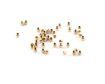 25 Pieces 2mm Smooth Seamless Round 14K Gold Filled Spacer Beads