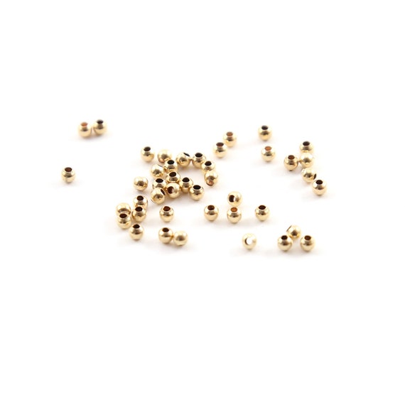 25 Pieces 2mm Smooth Seamless Round 14K Gold Filled Spacer Beads