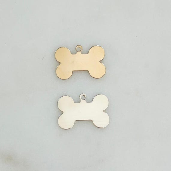 Dog Bone Charm 14k Gold Filled and Sterling Silver Dog Charm Animal Lover Charm Stamping Personalize Pendant